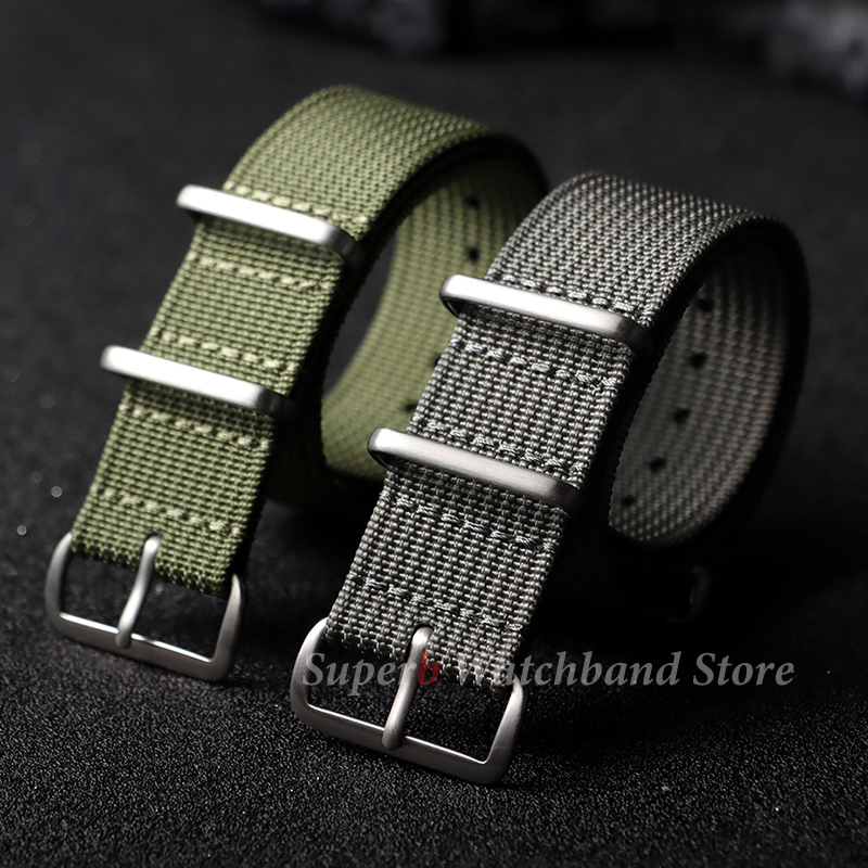 Canvas Strap Watch - 18mm 19mm 20mm 22mm New Ribbed