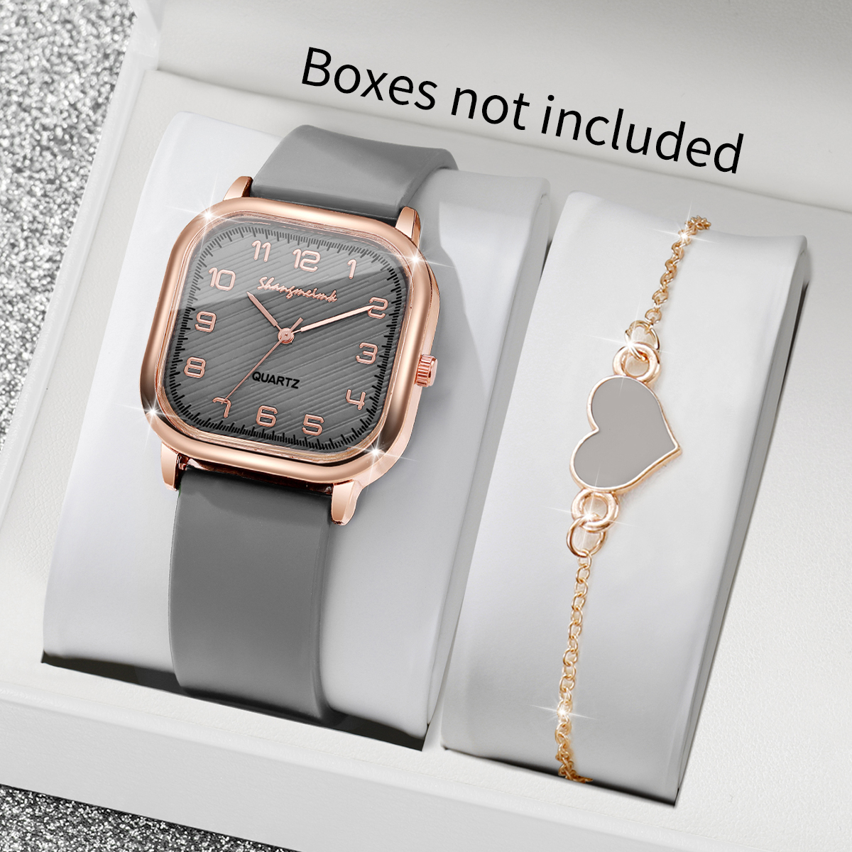 2PCS/Set Fashion Square Women  - Silicone Band Women 리뷰 및 가격