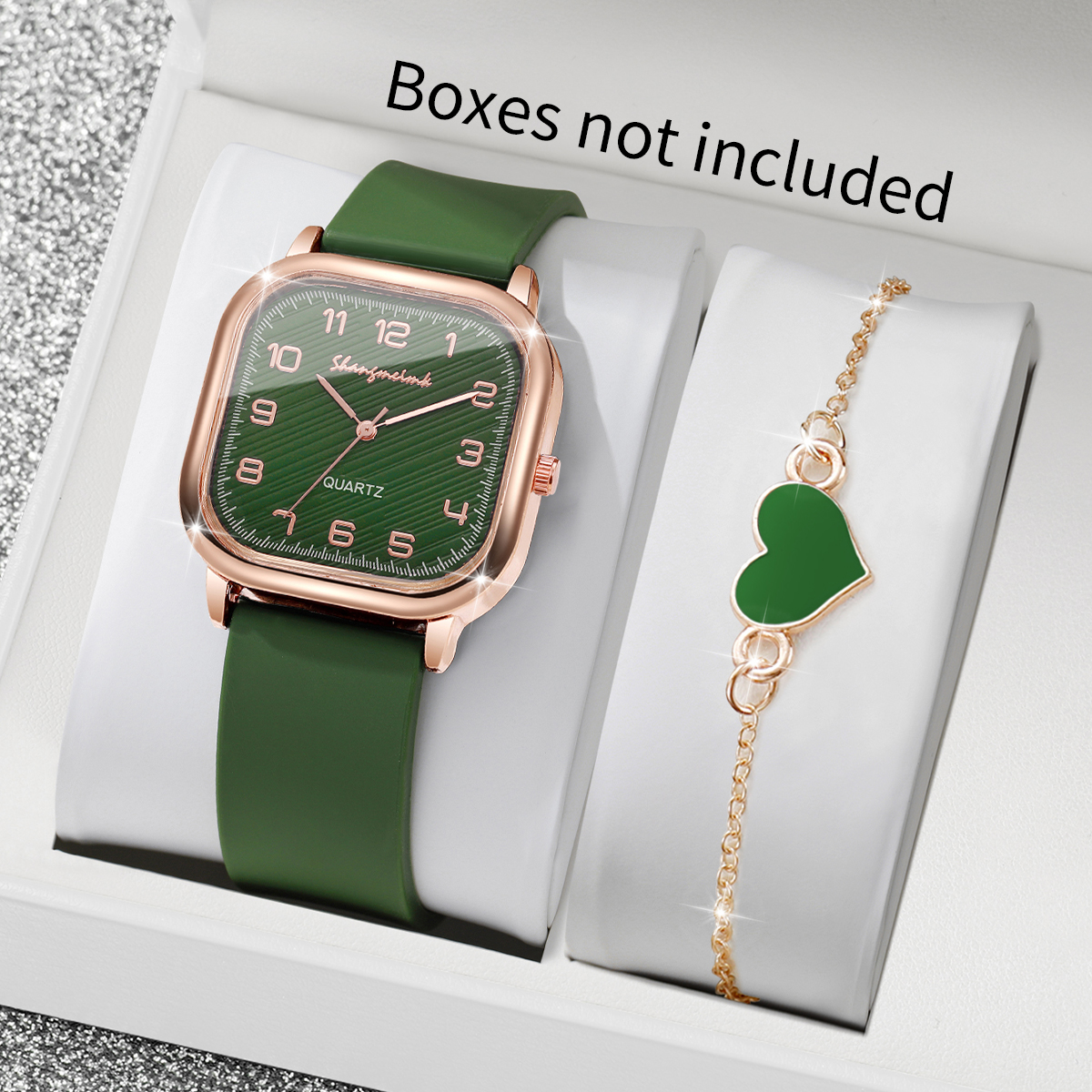 2PCS/Set Fashion Square Women  - Silicone Band Women 리뷰 및 가격