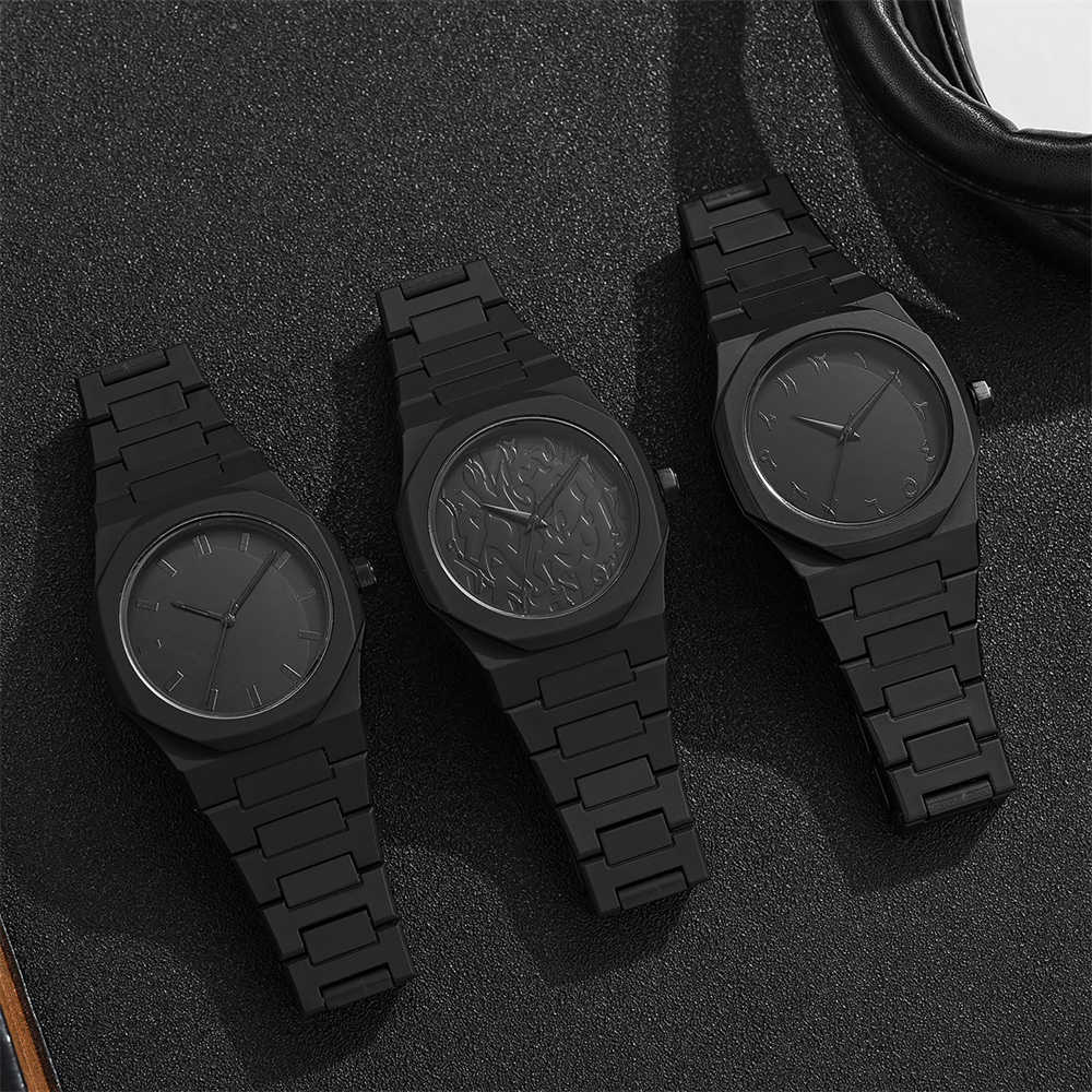 Men's Fashion Simple Black Lar - Butterfly Clasp Deployant 리뷰 및 가격