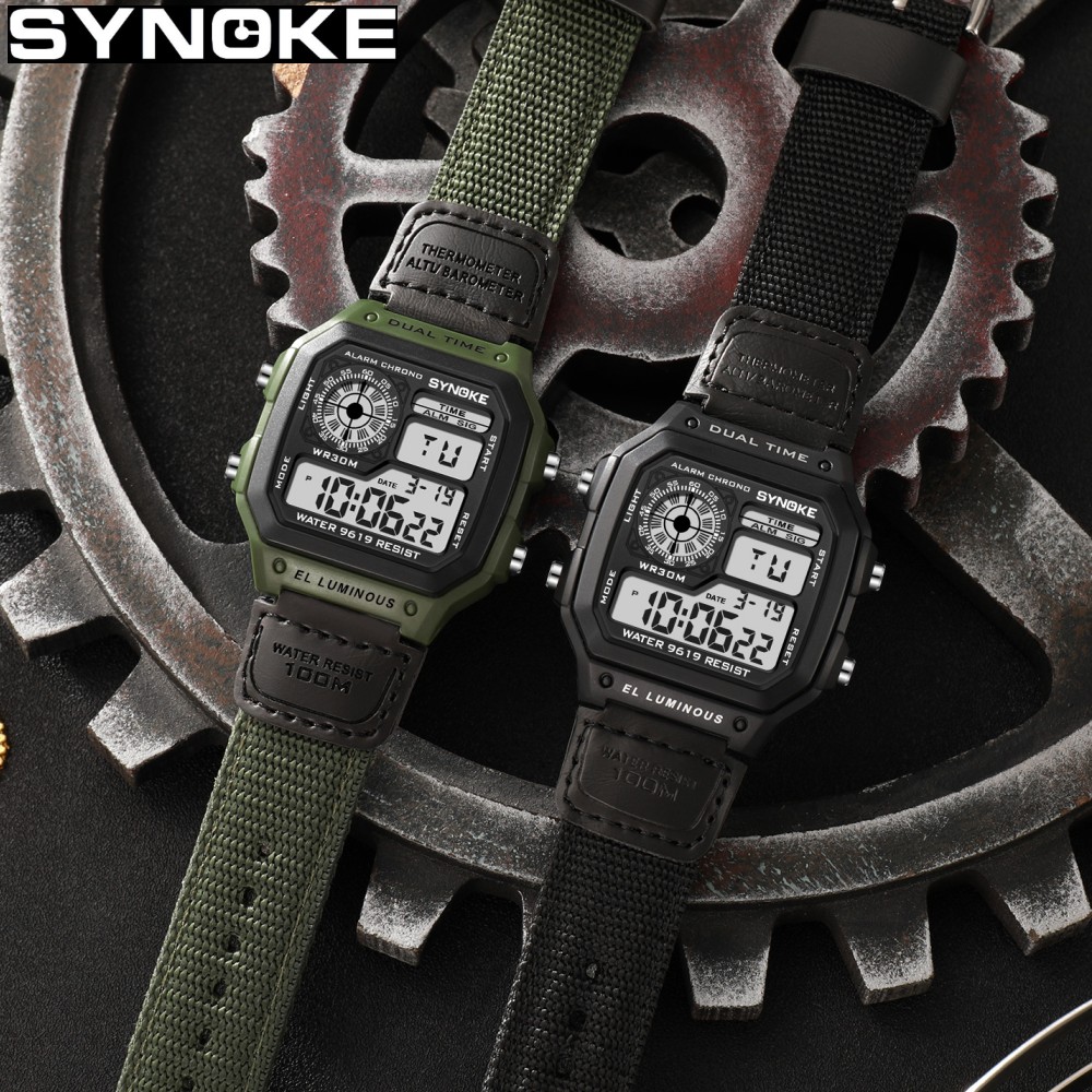 Synoke Outdoor Military Digita - Canvas Strap Watch 리뷰 및 가격