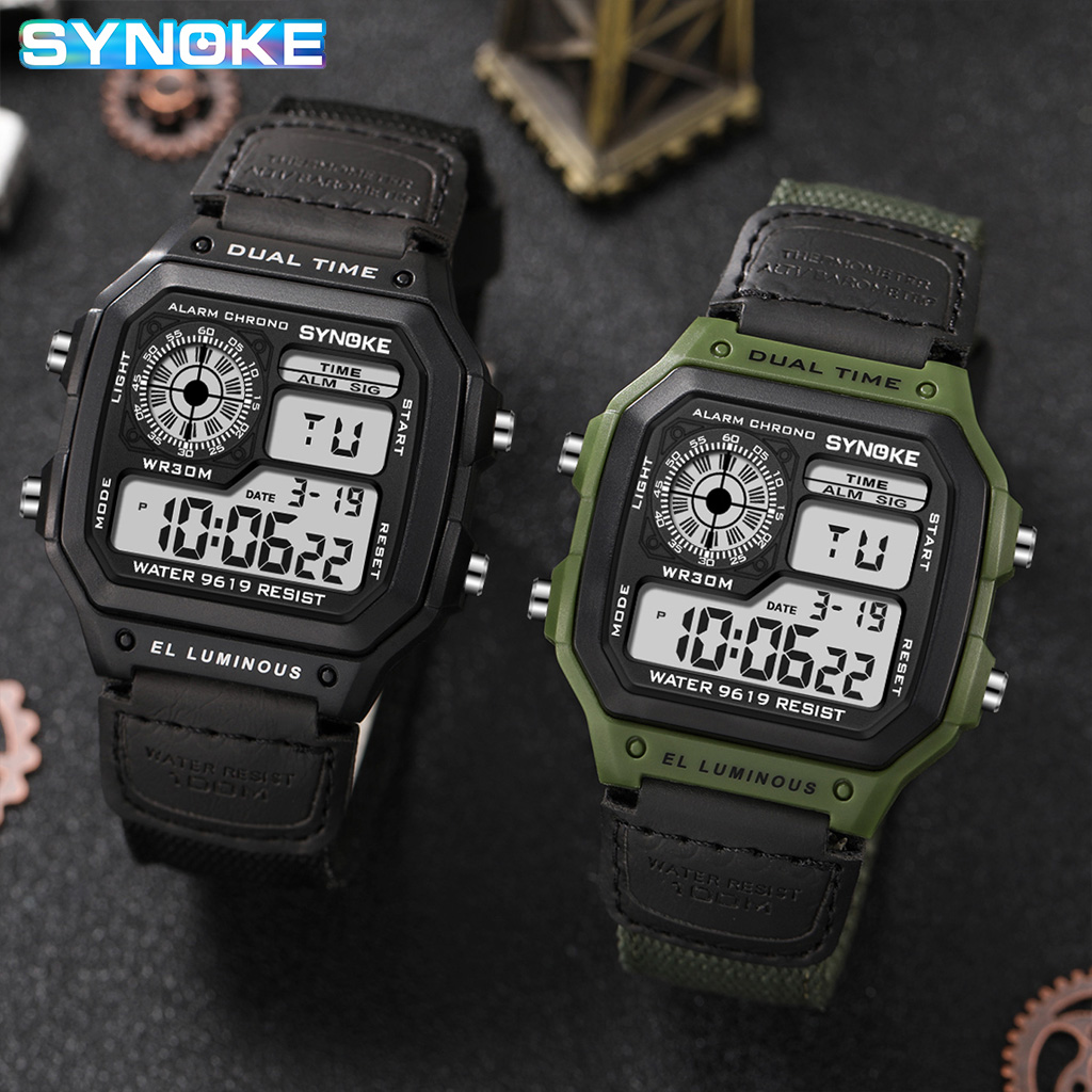 Synoke Outdoor Military Digita - Canvas Strap Watch 리뷰 및 가격