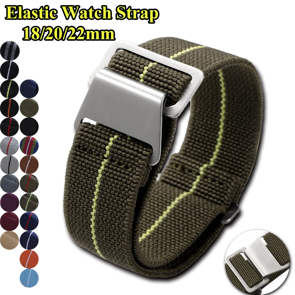 Elastic Watch Strap 18mm 20mm  - Parachute Strap Elastic 리뷰 및 가격