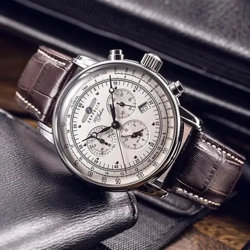 Zeppelin Airship Automatic Dat - Leather Watch Band Men 리뷰 및 가격