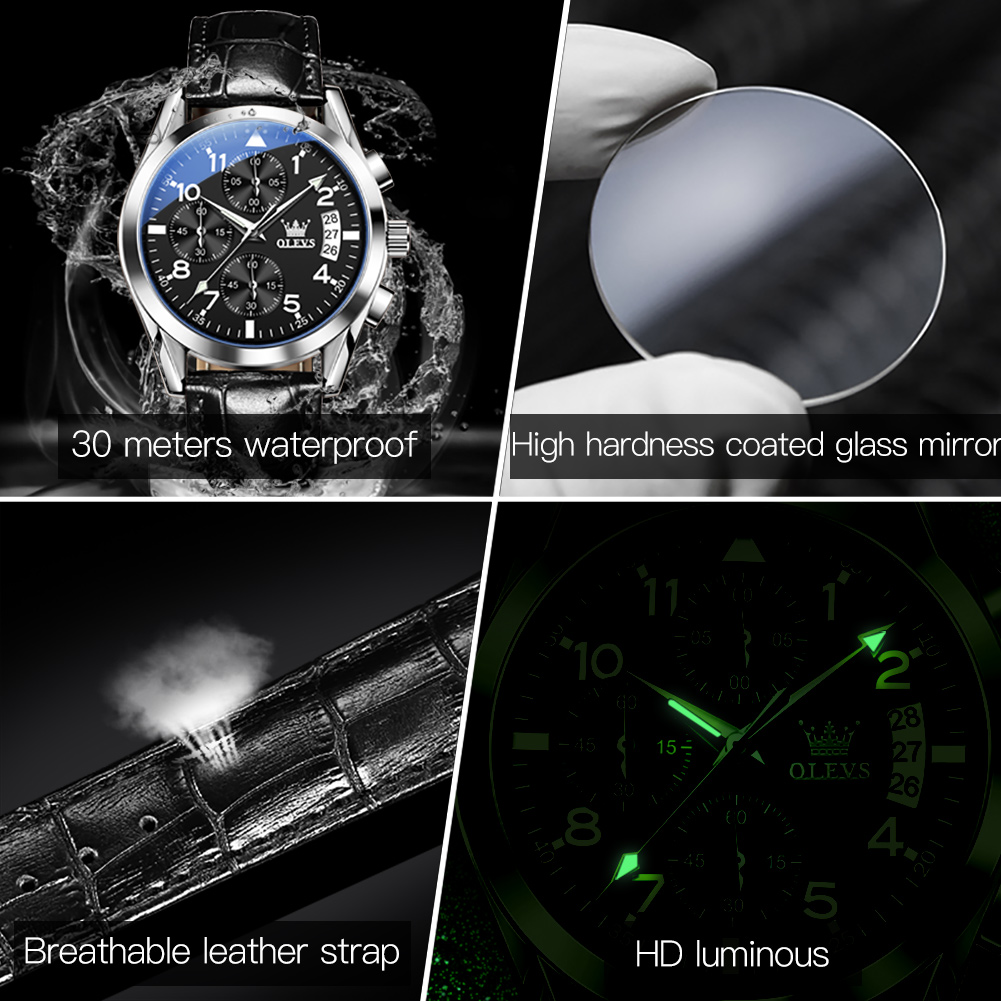 OLEVS Quartz Watch for Men Ori - Leather Watch Band Men 리뷰 및 가격