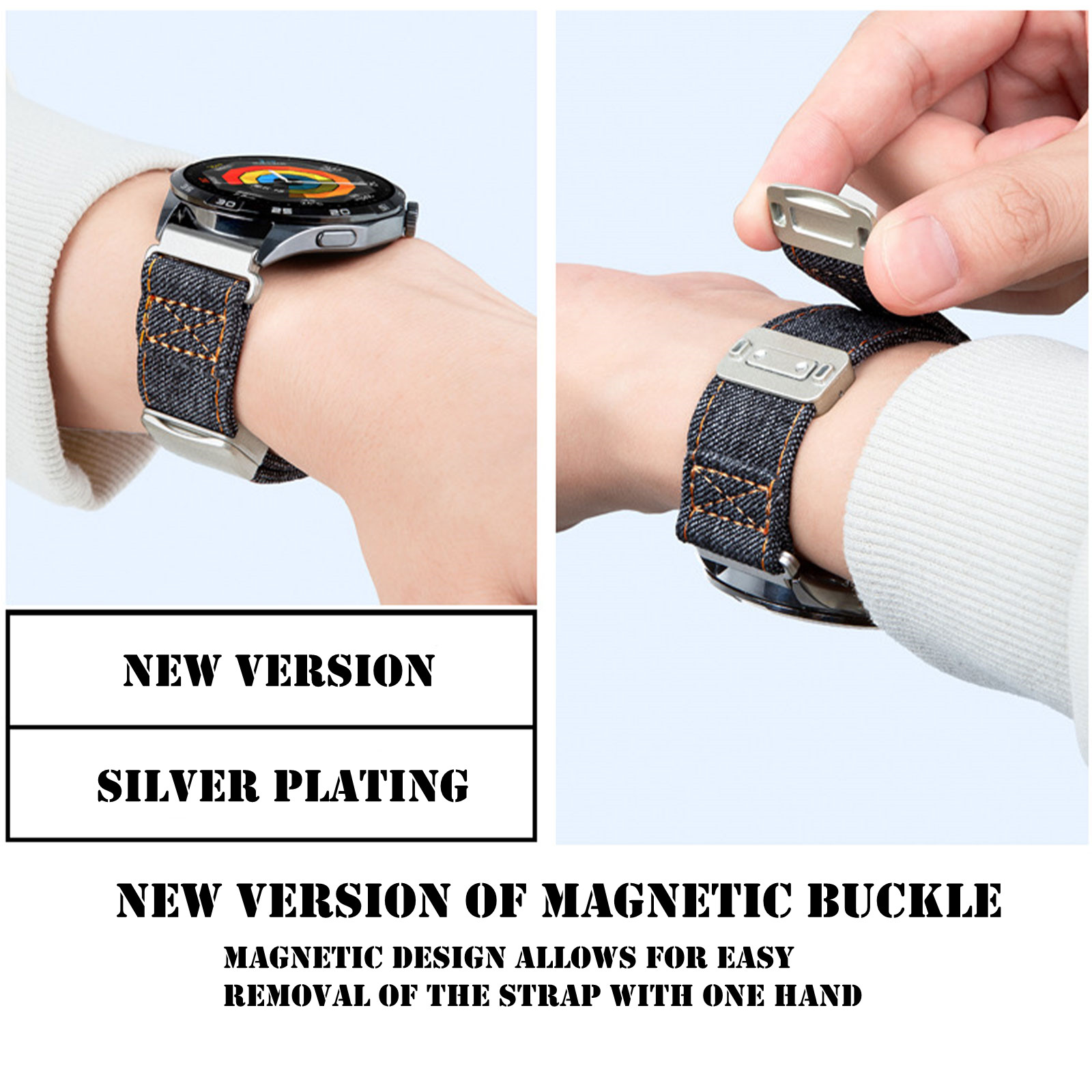 Magnetic Bands for Amazfit Fal - Canvas Strap Watch 리뷰 및 가격