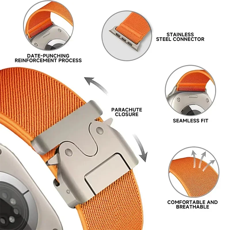 Nylon Strap for Apple Watch ba - Parachute Strap Elastic 리뷰 및 가격