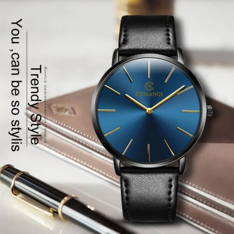 Fashion Ultra Thin Men's Quart - Leather Watch Band Men 리뷰 및 가격