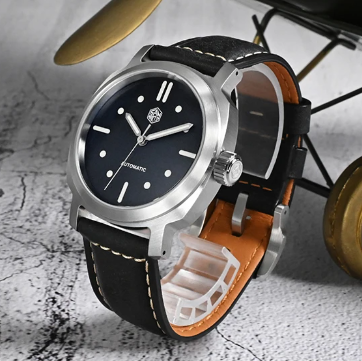 San Martin Mens Pilot Watches  - Leather Strap Quick Release 리뷰 및 가격