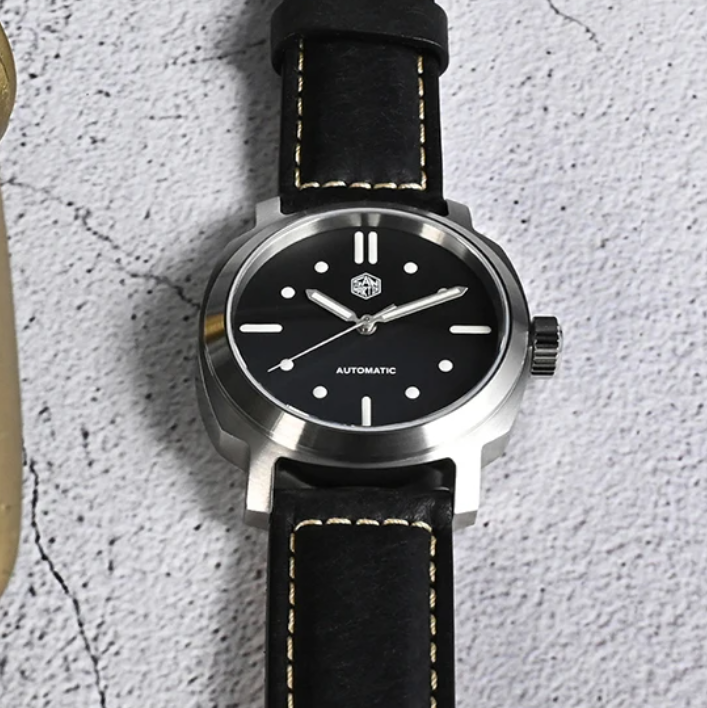 San Martin Mens Pilot Watches  - Leather Strap Quick Release 리뷰 및 가격