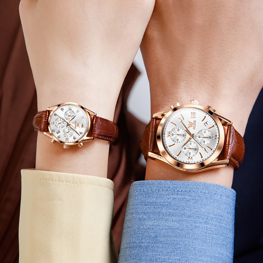 OLEVS Couple Watch for Men Wom - Leather Watch Band Men 리뷰 및 가격