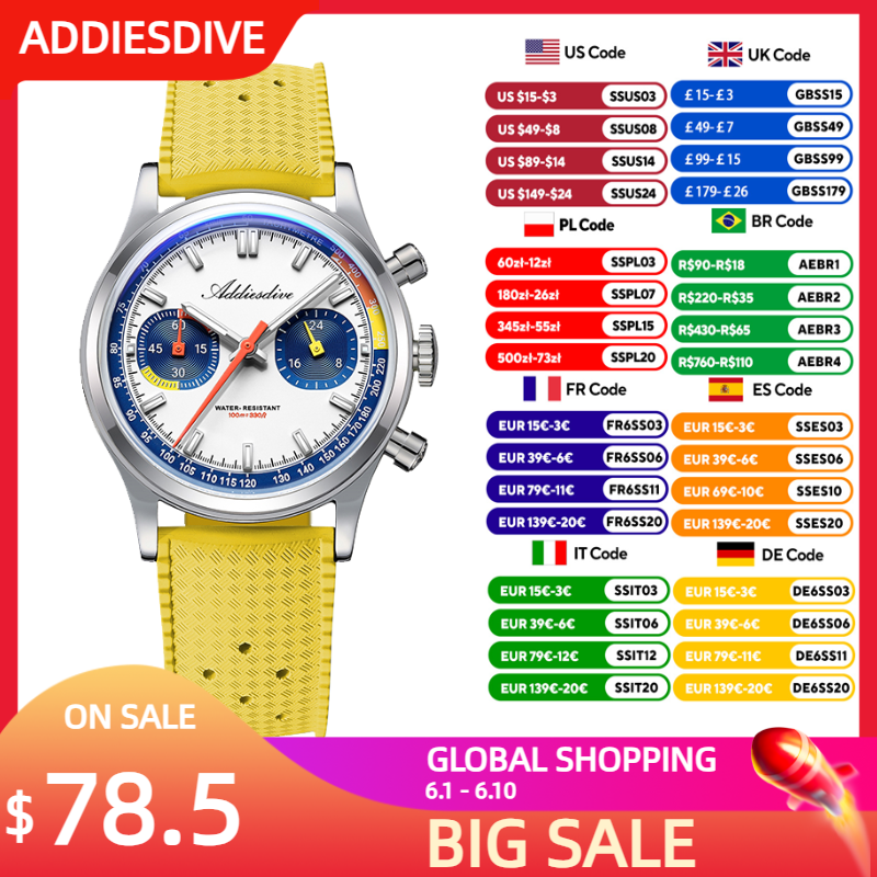 ADDIESDIVE Fashion Men's Quart - Rubber Strap Diver 리뷰 및 가격