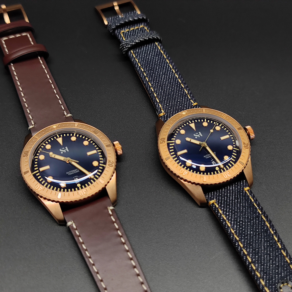 42mm Bronze Mens Watch Mechani - Canvas Strap Watch 리뷰 및 가격