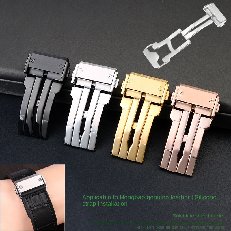 18 22mm Solid Stainless Steel  - Leather Watch Band Men 리뷰 및 가격