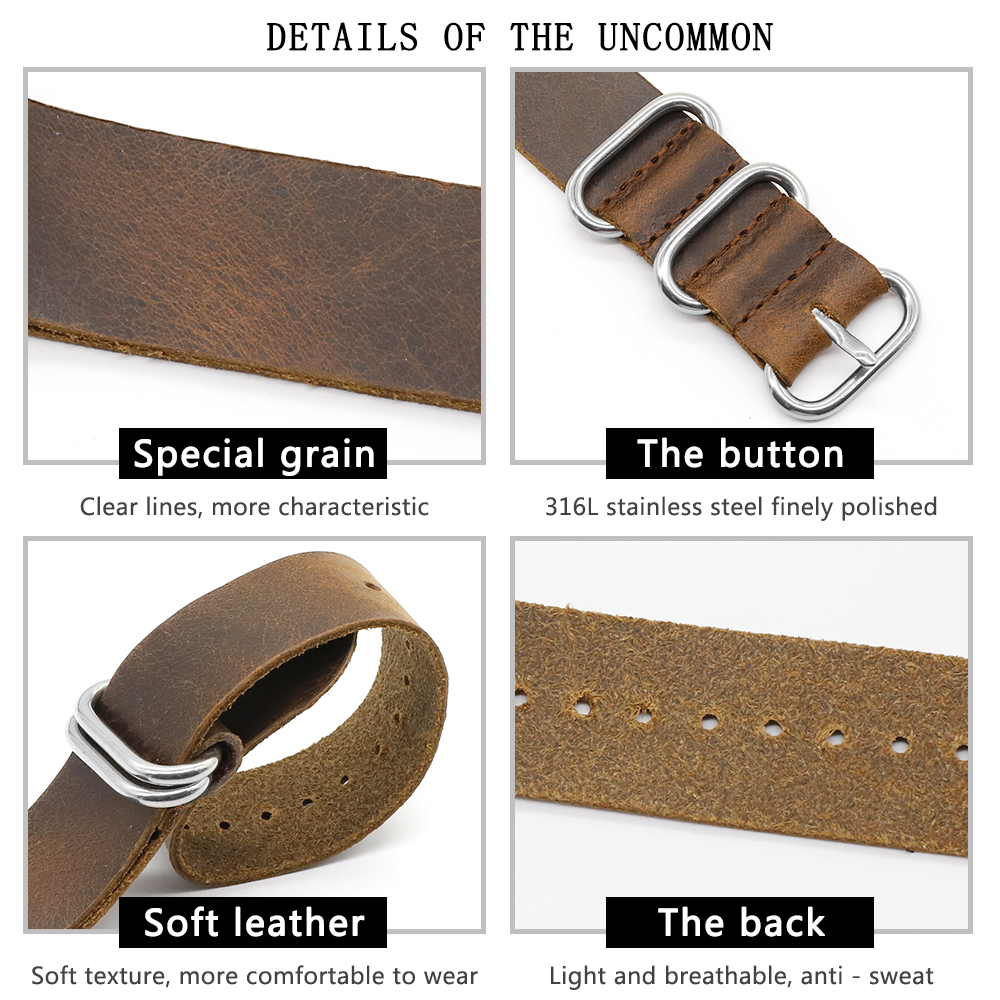 Genuine Leather Watch Band 18m - Nato Strap Nylon 리뷰 및 가격