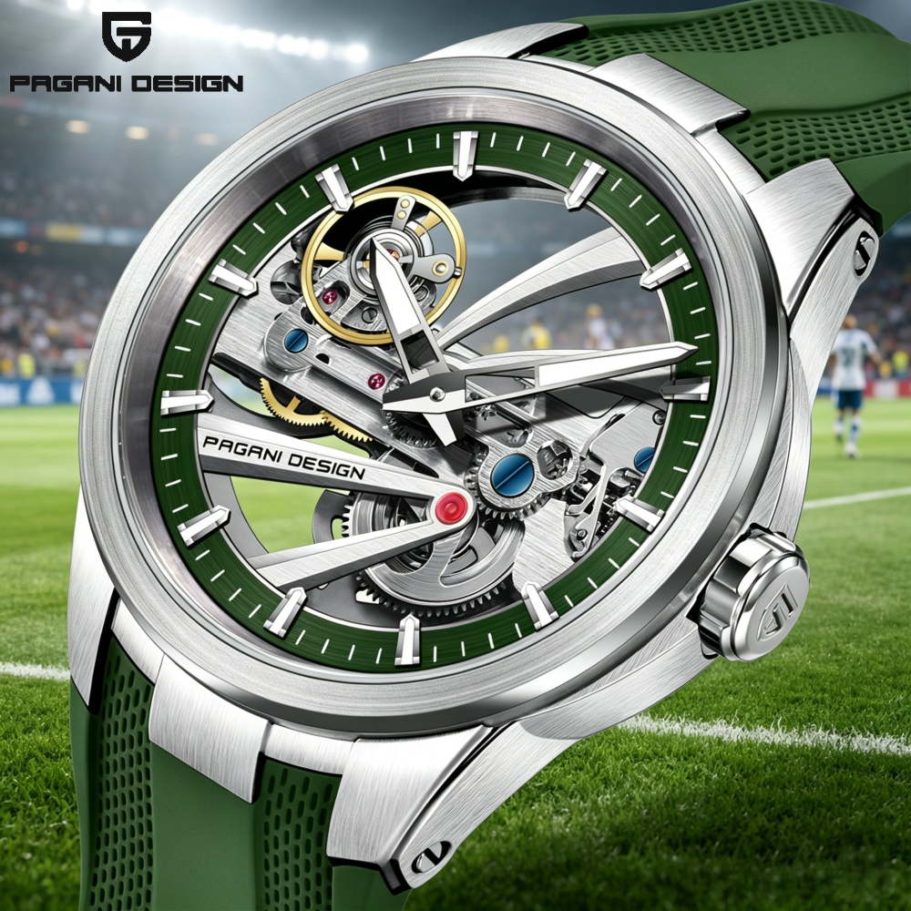 Green Skeleton PAGANI DESIGN P - Rubber Strap Diver 리뷰 및 가격
