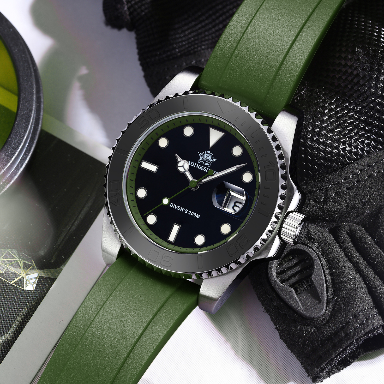 ADDIESDIVE Rotatable Ceramic B - Rubber Strap Diver 리뷰 및 가격