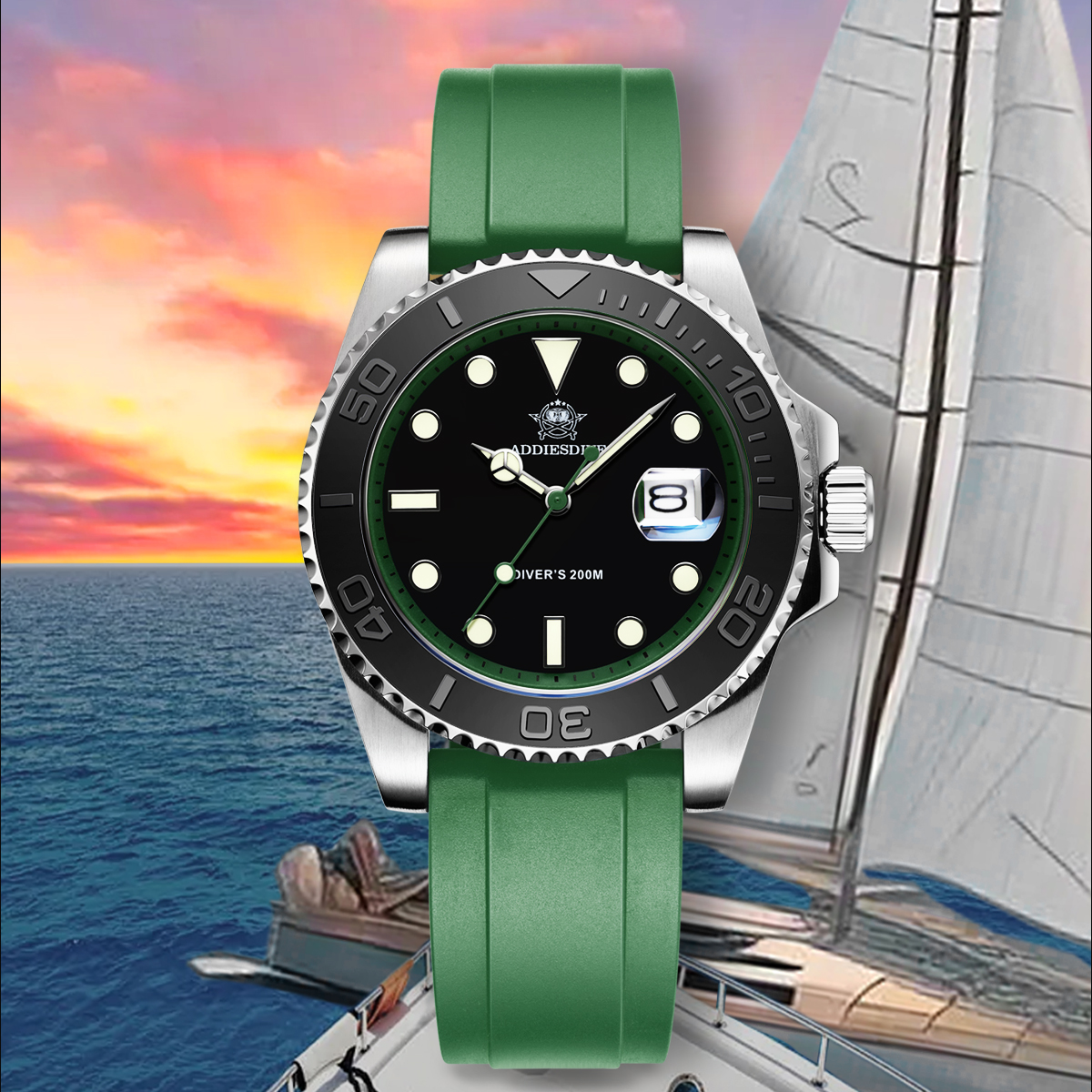ADDIESDIVE Rotatable Ceramic B - Rubber Strap Diver 리뷰 및 가격