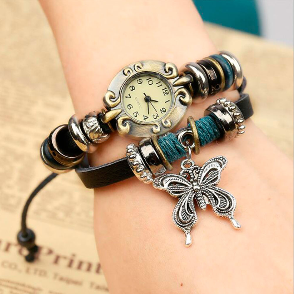Handmade Butterfly Beads Brace - Leather Watch Band Men 리뷰 및 가격
