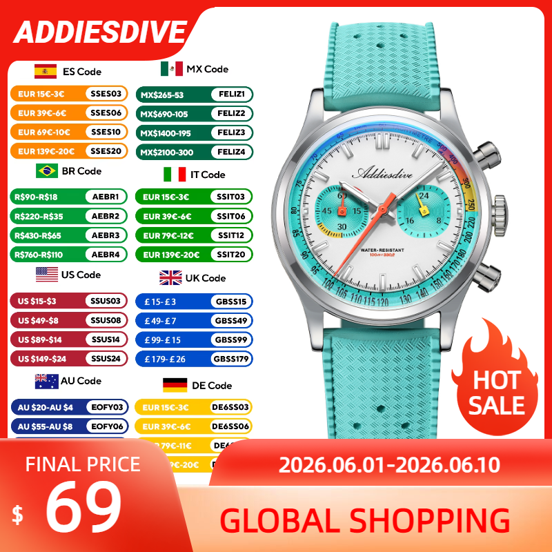 ADDIESDIVE NEW Multifunction C - Rubber Strap Diver 리뷰 및 가격