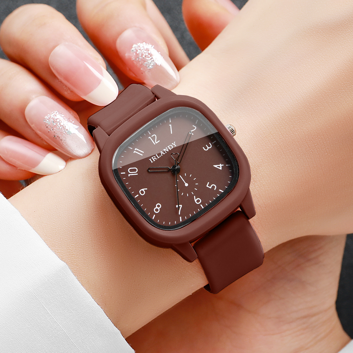 2PCS Fashion Square Arabic Dia - Silicone Band Women 리뷰 및 가격