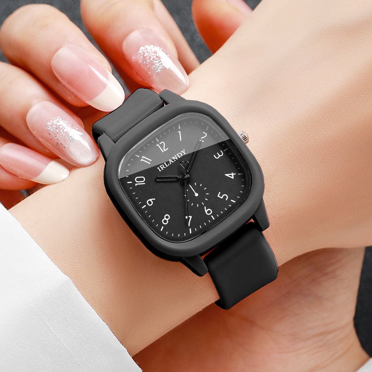 2PCS Fashion Square Arabic Dia - Silicone Band Women 리뷰 및 가격
