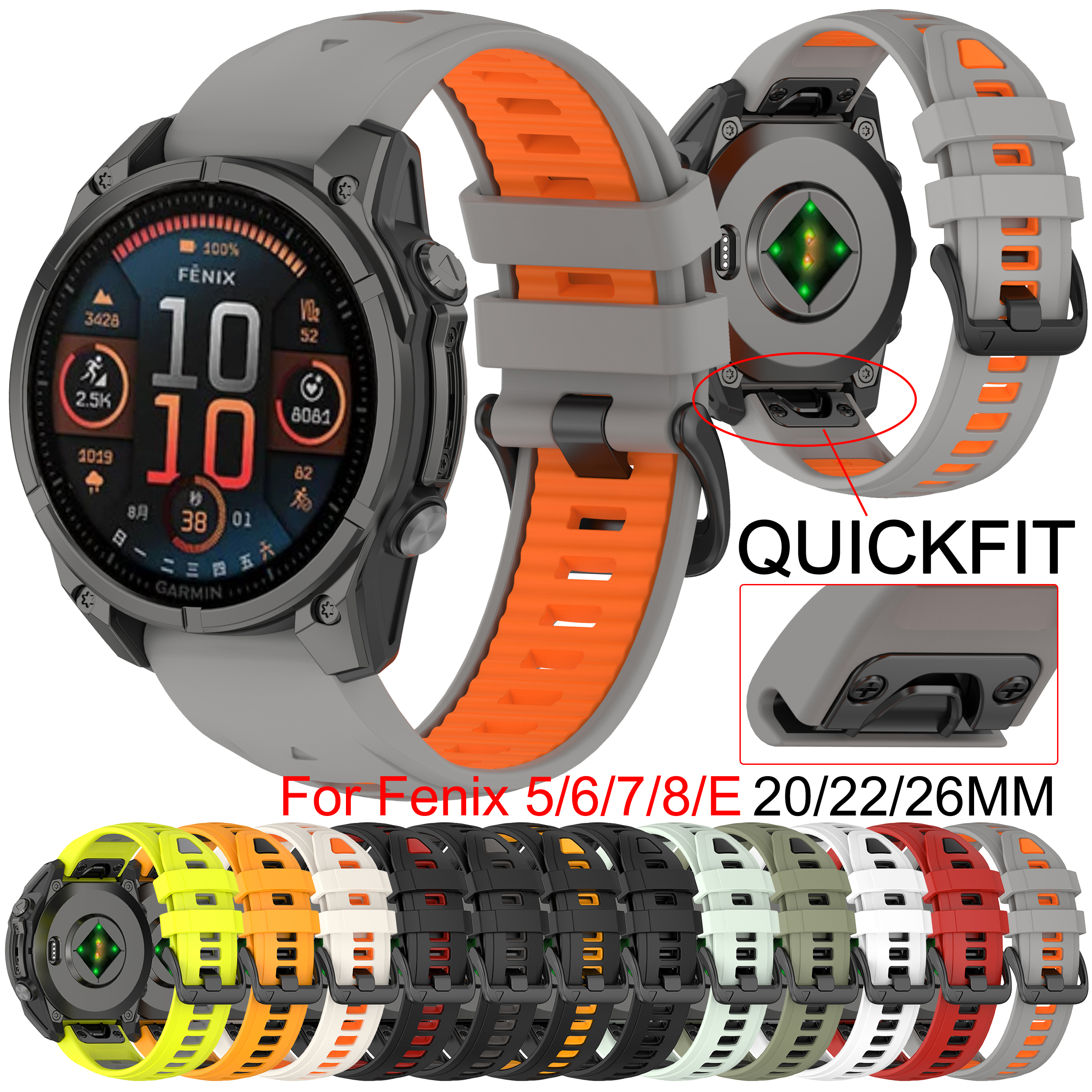 QuickFit 20mm 22mm 26mm Strap  - Silicone Watch Band 22Mm 리뷰 및 가격