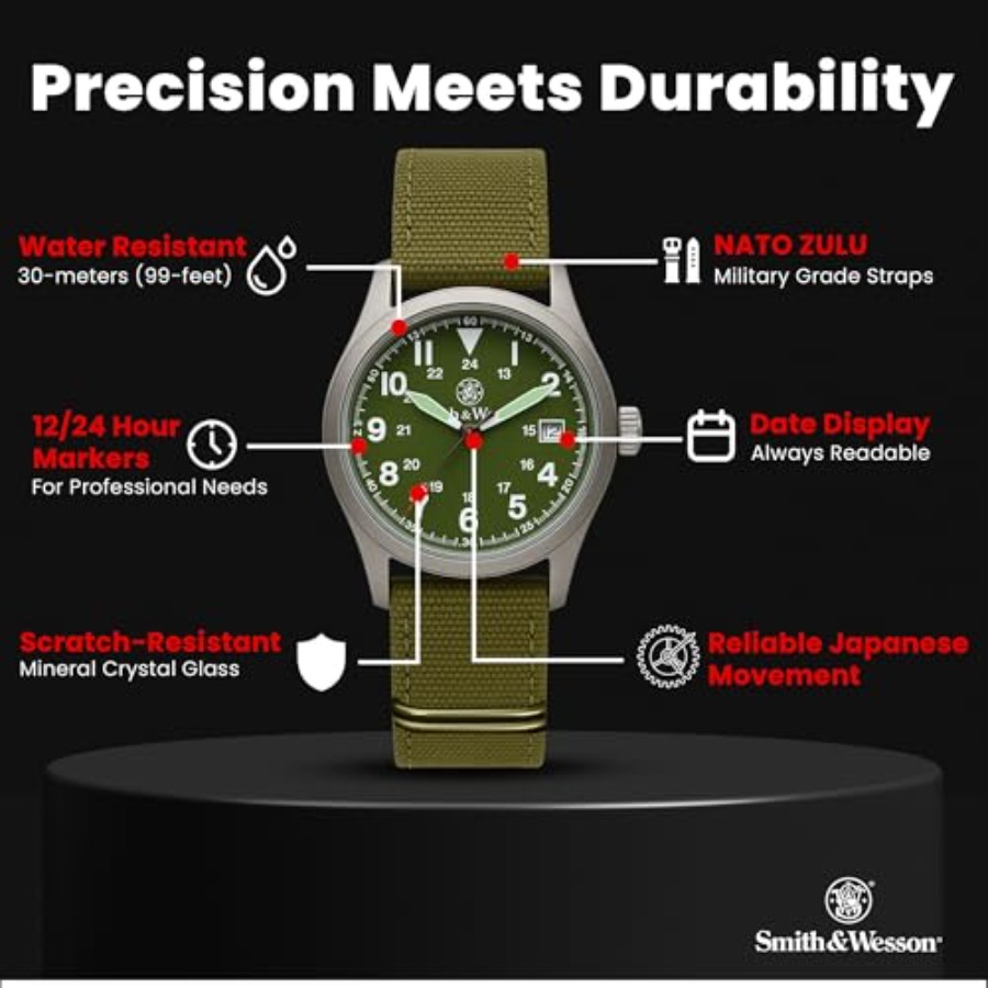 Men's Military Watch, 3 Interc - Canvas Strap Watch 리뷰 및 가격
