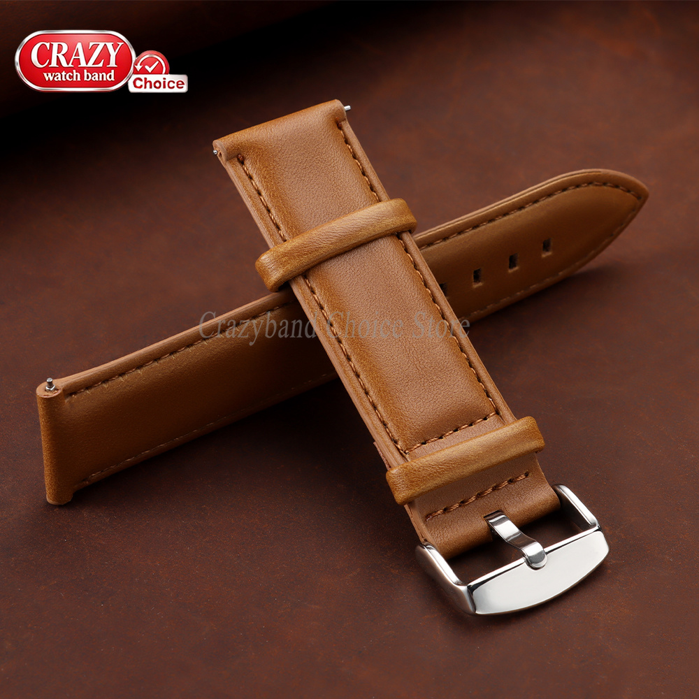 Oil Wax Cowhide Watch Band 18m - Leather Strap Quick Release 리뷰 및 가격