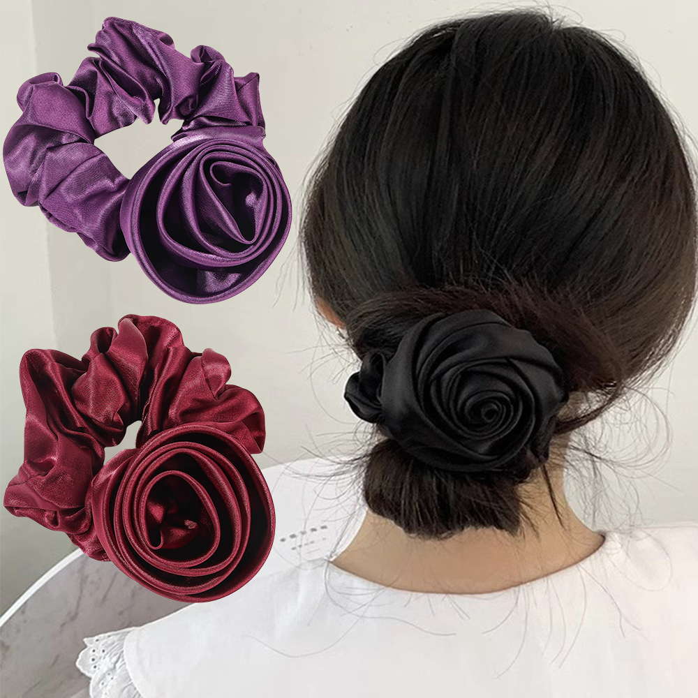 Korean Women Rose Elastic Hair - Silicone Band Women 리뷰 및 가격