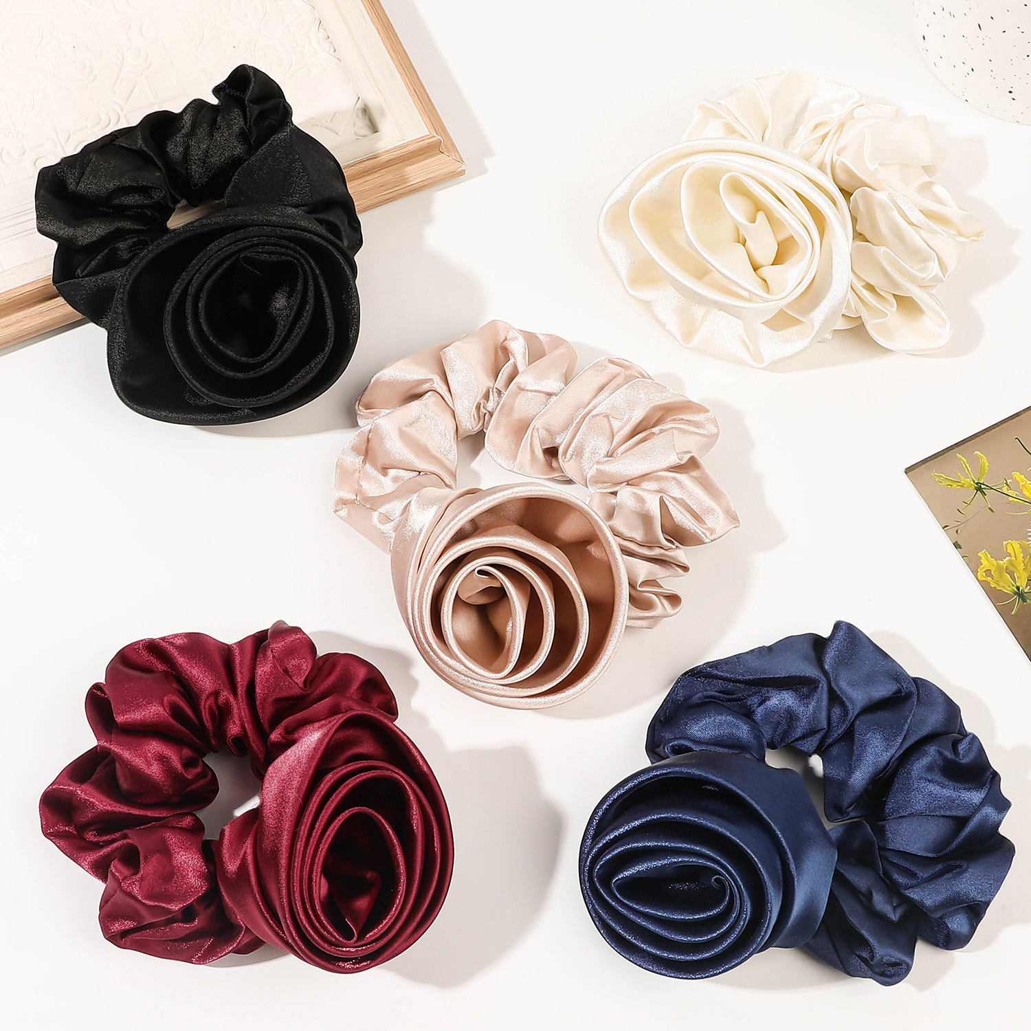 Korean Women Rose Elastic Hair - Silicone Band Women 리뷰 및 가격