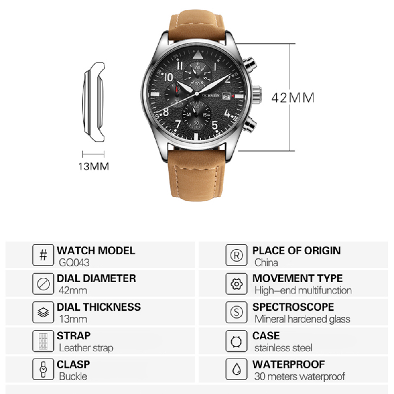 OCHSTIN Original Men Chronogra - Leather Watch Band Men 리뷰 및 가격