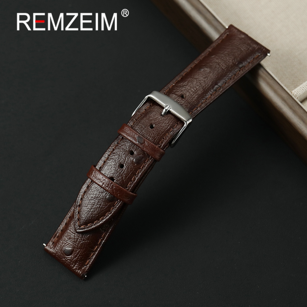 Ostrich Pattern Genuine Leathe - Leather Strap Quick Release 리뷰 및 가격