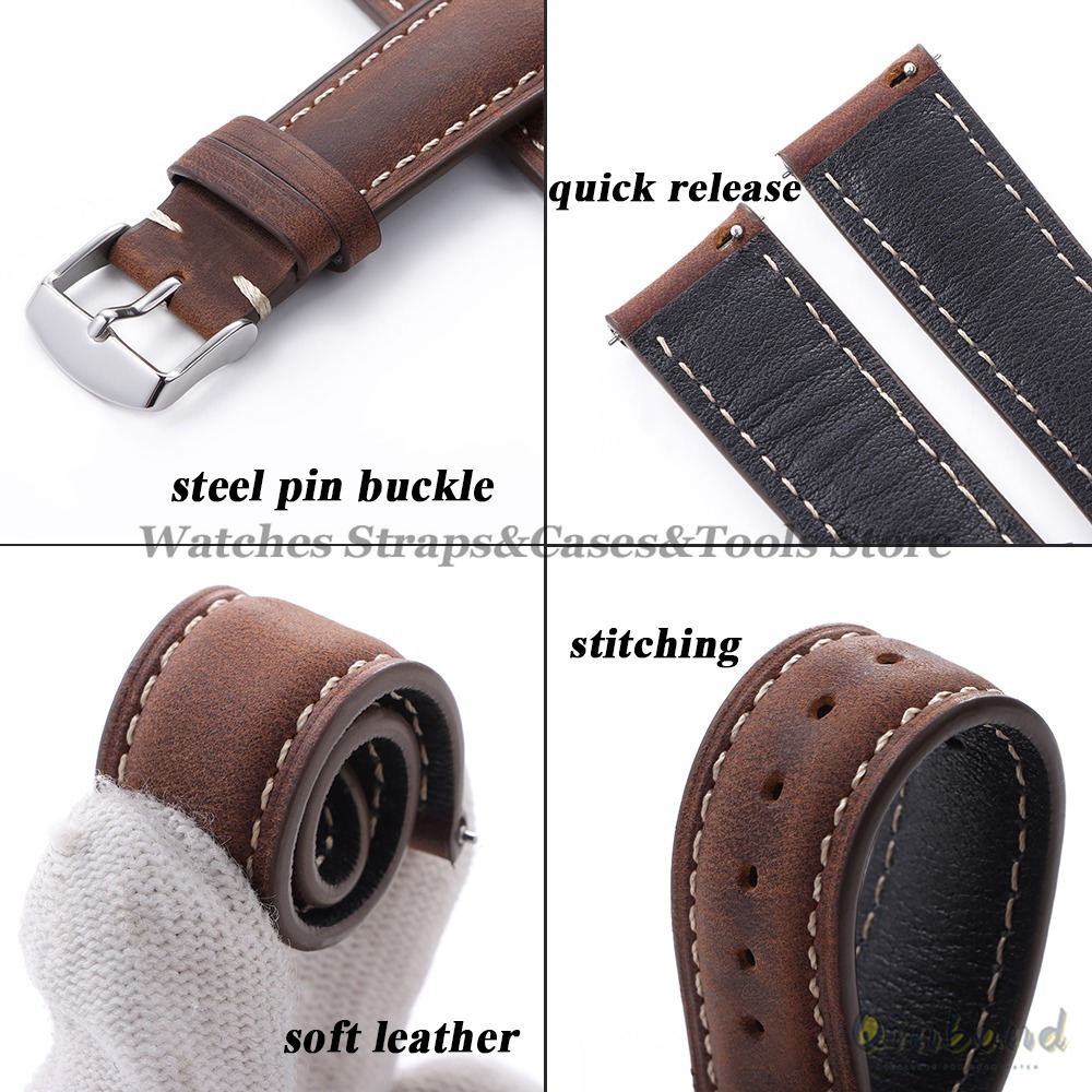 Vintage Cowhide Leather Watch  - Leather Strap Quick Release 리뷰 및 가격