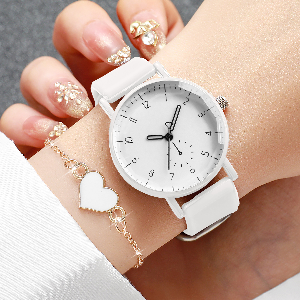 2PCS Simple Arabic Dial Women  - Silicone Band Women 리뷰 및 가격