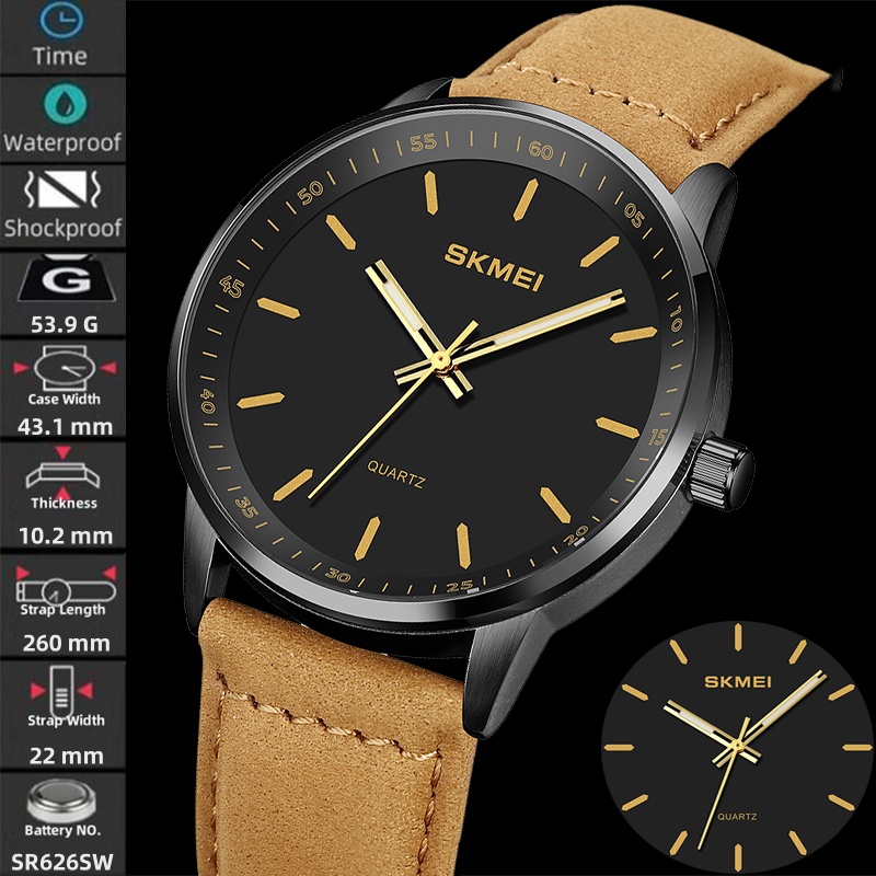Skmei Original Brand Quartz Wa - Leather Watch Band Men 리뷰 및 가격