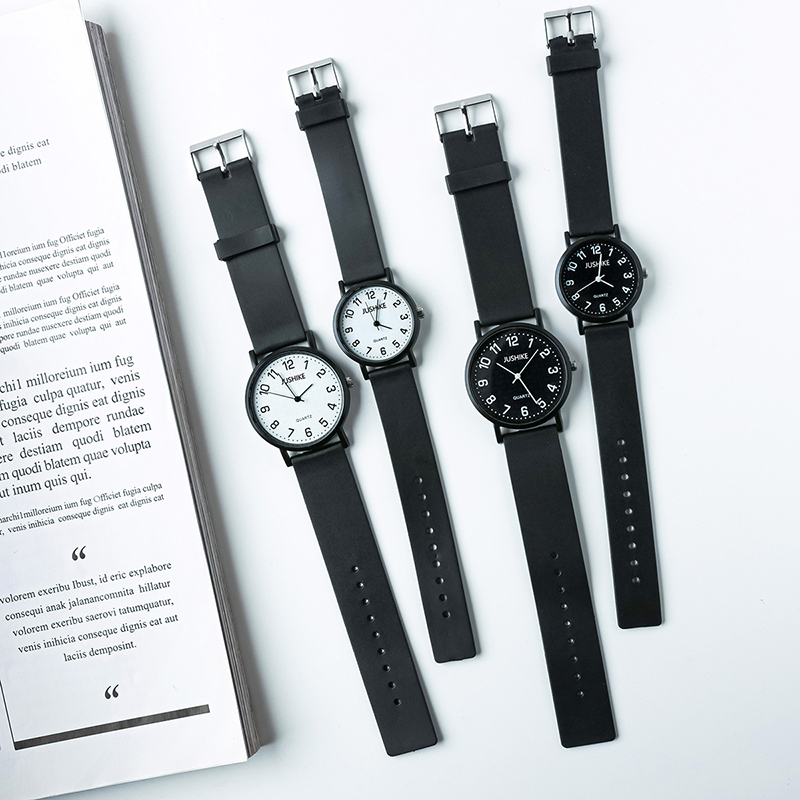 Simple Black Watch Quartz Watc - Silicone Band Women 리뷰 및 가격