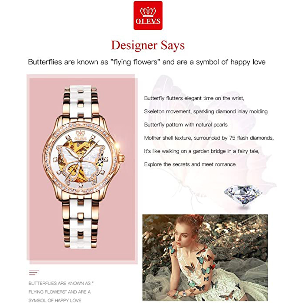 OLEVS Women's Automatic Watche - Butterfly Clasp Deployant 리뷰 및 가격